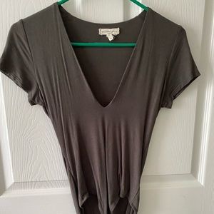 Deep V- neck body suit